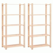 Helloshop26 - Étagères meubles de rangement à 5 niveaux lot de 2 80 x 38 x 170 cm 250 kg beige 02_0045735 - 3000220823837 Helloshop26 - Étagères meubles de rangement à 5 niveaux lot de 2 80 x 38 x 170 cm 250 kg beige 02_0045735 - 3000220823837