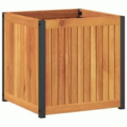 Helloshop26 - Jardinière bac lit surélevé plantes fleurs terrasse jardin 45 x 45 x 44 cm bois massif d'acacia et acier marron 02_0037605 - 30002139 Helloshop26 - Jardinière bac lit surélevé plantes fleurs terrasse jardin 45 x 45 x 44 cm bois massif d'acacia et acier marron 02_0037605 - 30002139