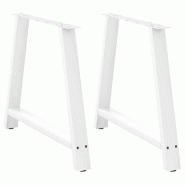 Helloshop26 - Lot de 2 pieds de table à manger en forme de A 100 x 72 cm robuste avec réglage hauteur moderne en acier blanc 02_0057141 - blanc acie