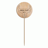Marqueur cuisson Bien cuit bois 9,5cm - par 100