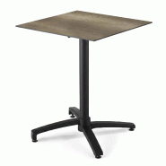 Oviala Business Table de terrasse 70 cm inclinable stratifié chêne fumé - beige métal 115803