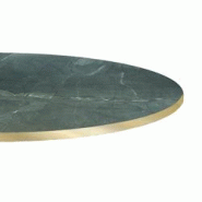 Restootab Plateau Ø70 decor marbre jade chants laiton - vert Bois manufacturé PL-R70M-MB.JAD-LAI Restootab Plateau Ø70 decor marbre jade chants laiton - vert Bois manufacturé PL-R70M-MB.JAD-LAI