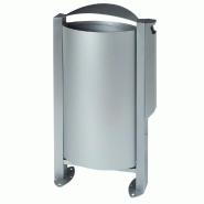 ROSSIGNOL Corbeille sur pied arkea - 60 L - avec cendrier 3l - gris metal ROSSIGNOL Corbeille sur pied arkea - 60 L - avec cendrier 3l - gris metal