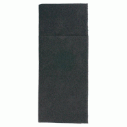 Serviette-étui pour couverts intissé noir 33x40cm - par 700