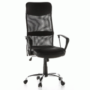 Siège de bureau / Fauteuil de direction ARTON 20, maille / simili cuir noir, chromé hjh OFFICE - noir plastique 668010