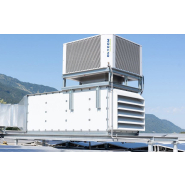 Tour de refroidissement adiabatique à deux étages breveté par Oxycom pour l'optimisation du refroidissement des bâtiments Industriels et Commerciaux - IntrCooll Std