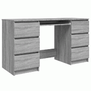 VidaXL Bureau Sonoma gris 140x50x77 cm Bois d'ingénierie Modèle Apex Vintage - 815439