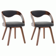 VidaXL Chaises à manger lot de 2 gris foncé bois courbé et tissu Modèle Orion Master Essence - 283103