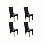 VidaXL Chaises à Manger Lot De 4 Marron Similicuir - 160319 VidaXL Chaises à Manger Lot De 4 Marron Similicuir - 160319