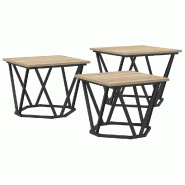 VidaXL Table basse 3 pcs Chêne Sonoma Bois d'ingénierie et acier Modèle Boreal Élite - 868280