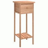 VidaXL Table d'appoint avec tiroir 25x25x60 cm Bois massif de noyer  Modèle Atlas Signature Plus - 350343