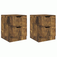 VidaXL Tables de chevet 2 pcs chêne fumé 40x40x50 cm bois d'ingénierie - 326740