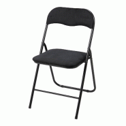 WellHome - Chaise pliante en velours 40x38cm en couleur noire - noir WH17427 WellHome - Chaise pliante en velours 40x38cm en couleur noire - noir WH17427