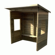 Abri bus / structure en bois / bardage en bois / avec banquette / 200 x 100 cm