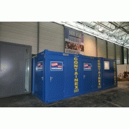 Bungalow de chantier cabine wc 5' / monobloc / sanitaire / aménagé / ossature en métal / parois en panneau sandwich / isolé / 1.4 x 1.2 x 2.54 m