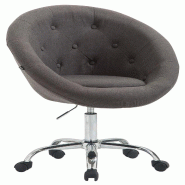 CLP Chaise de Bureau London V2 en Tissu avec Hauteur ajustable et Siège pivotant Gris foncé - gris textile 319378