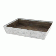 Corbeille carton rectangle "Bouleau" marron et blanc 33x20x7cm - par 30