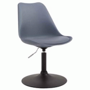Décoshop26 - Chaise de salle à manger x1 pivotante hauteur réglable en plastique gris et pied trompette en métal noir 10_0003762 - gris 3000251754452 Décoshop26 - Chaise de salle à manger x1 pivotante hauteur réglable en plastique gris et pied trompette en métal noir 10_0003762 - gris 3000251754452
