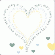 Etiquettes Love coeur printannier 34x34mm - par 500