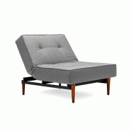 INNOVATION LIVING FAUTEUIL SPLITBACK STYLETTO CONVERTIBLE LIT 90*115 CM PIEDS FUSEAU NOYER TISSU FLASHTEX DARK GREY INNOVATION LIVING FAUTEUIL SPLITBACK STYLETTO CONVERTIBLE LIT 90*115 CM PIEDS FUSEAU NOYER TISSU FLASHTEX DARK GREY