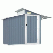 Helloshop26 - Abri de jardin cabane cabanon maison de stockage remise extérieur hangar outils robuste 270 x 130 x 208,5 cm acier 02_0022235 - acier 3