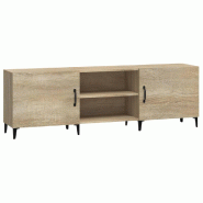 Helloshop26 - Meuble TV multimédia étagère télévision buffet téléviseur salle à manger salon chambre chêne sonoma 150 x 30 x 50 cm 02_0027483