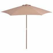 Helloshop26 - Parasol avec mât en bois 270 cm taupe 02_0008115 - Bambou 3000434347761