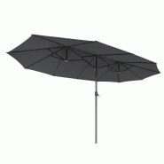 Helloshop26 - Parasol double 460 x 270 cm ombrelle extra large pour terrasse protection UPF 50+ avec manivelle pour jardin extérieur 12_0001789 - 300