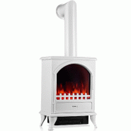 KAMINIO Cheminée électrique Leni - Poêle électrique avec Chauffage, Effet de Flamme 3D (Blanc avec Tube) - EF05-FP01-W KAMINIO Cheminée électrique Leni - Poêle électrique avec Chauffage, Effet de Flamme 3D (Blanc avec Tube) - EF05-FP01-W