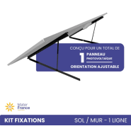 Kit fixations 1 ligne de 1 panneau sol ou mur paysage - Ref. MFISKSPA1480 - aluminium noir Kit fixations 1 ligne de 1 panneau sol ou mur paysage - Ref. MFISKSPA1480 - aluminium noir