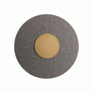 ROSSINI ILLUMINAZIONE Solaris Applique 12W 3000K Cri90 Ip20 - Structure Or Avec Abat-Jour En Tissu Gris, Applique Design - Groupe Rossini - gris SOL00