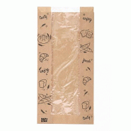 Starpak 1000 sacs à bande transparente avec fenêtre PP 33 cm x 16 cm x 7,5 cm marron "Bakery Style" - marron papier 4002911526187