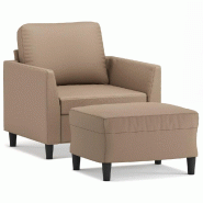 VidaXL Fauteuil avec repose-pied Cappuccino 60 cm Similicuir Modèle Orion Factory - 3201121