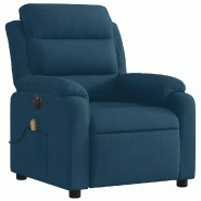 VidaXL Fauteuil inclinable de massage électrique bleu velours Modèle Gervalia - 3205091