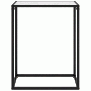 VidaXL Table console Blanc 60x35x75 cm Verre trempé Modèle Zenith Select Plus - 322805