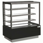 Vitrine pâtisseries noire vitrage droit 3 étagères température +2/+8°c - PEDEN500