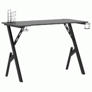 Bureau de jeu avec pieds en forme de Y Noir 110x60x75 cm Modèle Atlas Office Pro Stella - 8720286566695