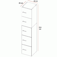 Casiers de rangement modulaires - QUADRIFOGLIO - A clé, 2 x 5 cases_0