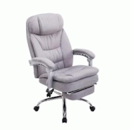 CLP Fauteuil de bureau Troy en tissu avec repose-pieds Gris - gris textile 191697108 CLP Fauteuil de bureau Troy en tissu avec repose-pieds Gris - gris textile 191697108