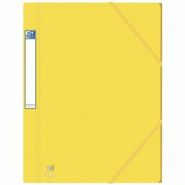 ELBA Chemise 3 rabats à élastique Eurofolio+ Prestige A4, en carte grainée coloris jaune - 3148240038968