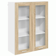 Helloshop26 - Armoire suspendue moderne rangement intérieur 80 x 31 x 100 cm design épuré en bois d'ingénierie chêne sonoma 02_0053435 - Bois mas