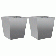 Helloshop26 - Jardinière bac lit surélevé plantes fleurs jardin terrasses lot de 2 40 x 40 x 40 cm acier galvanisé gris 02_0038957 - 3000217954780 Helloshop26 - Jardinière bac lit surélevé plantes fleurs jardin terrasses lot de 2 40 x 40 x 40 cm acier galvanisé gris 02_0038957 - 3000217954780