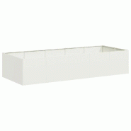 Helloshop26 - Jardinière extérieure style moderne fond ouvert 200 x 80 x 40 cm robuste décorative en acier blanc 02_0051536 - vert acier 3000236967631