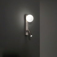 Lampe de chevet Fog avec ports USB et USB-C, LED 3 W + G9, sphère blanche, 3000 K, corps orientable, diffuseur en verre - Perenz - Gris - gris 8484 G