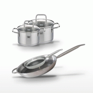 Lot Poêles 32cm & 24cm et Faitouts 16cm & 14cm Elo Relief Solution - gris 3176239959314