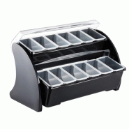 MONDO DECO 1 caisse à condiments 12 compartiments - 15 x 31 cm H.31 cm - Mondo Déco - noir multi-matériau 3558840057861