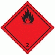 Plaque-étiquette de danger, 30×30 cm, magnétique, classe 2.1 - 46353