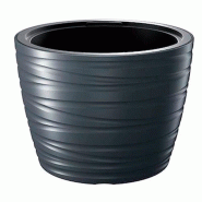 Prosperplast - Pot bas avec réservoir 22 L Maze en plastique, anthracite, 37,5x37,5x27,9 cm - gris plastique ZA1503
