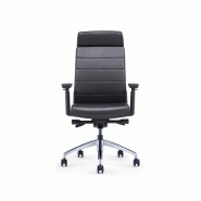 Fauteuil manager ergonomique Ludwig - Mécanisme synchrone 5 positions, Accoudoirs 3D, Piètement aluminium poli, Soutien lombaire, Têtière Fauteuil manager ergonomique Ludwig - Mécanisme synchrone 5 positions, Accoudoirs 3D, Piètement aluminium poli, Soutien lombaire, Têtière