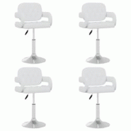 VidaXL Chaises Pivotantes à Manger Lot De 4 Blanc Similicuir - blanc 3089106 VidaXL Chaises Pivotantes à Manger Lot De 4 Blanc Similicuir - blanc 3089106